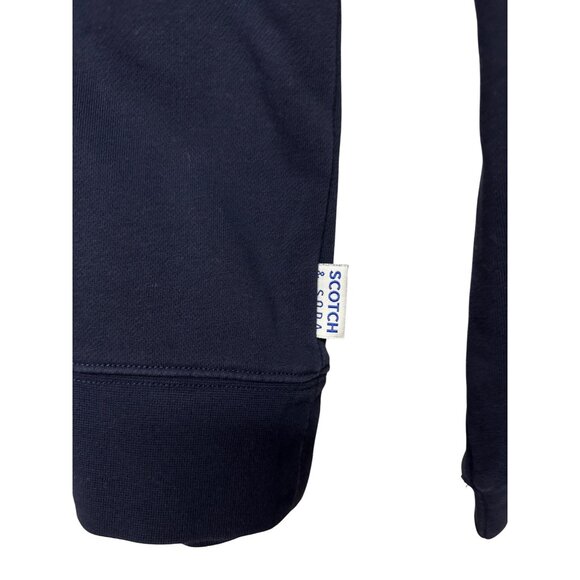 Scotch & Soda Men's Sweatshirt Embroidered Logo Crew Neck Medium Blue Flaw - Picture 4 of 10